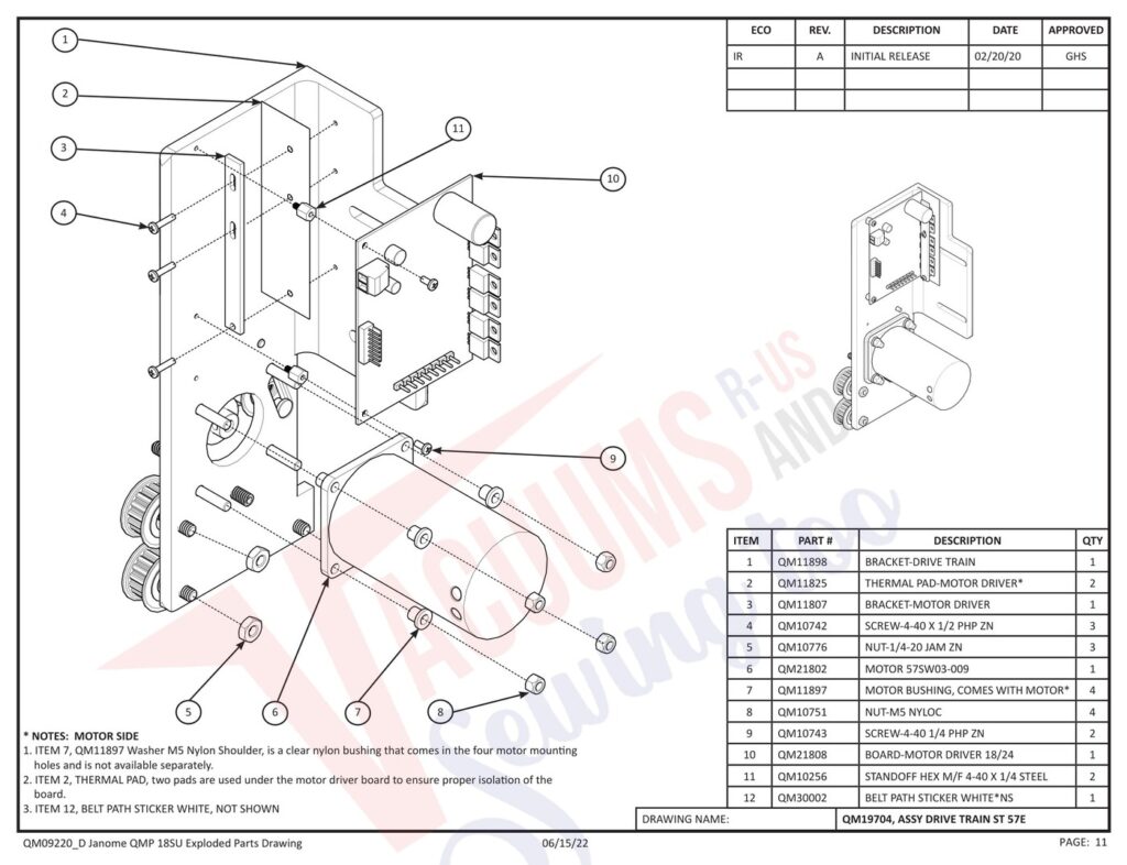 Janome QMPRO18 exploded schematic diagram (page 3)