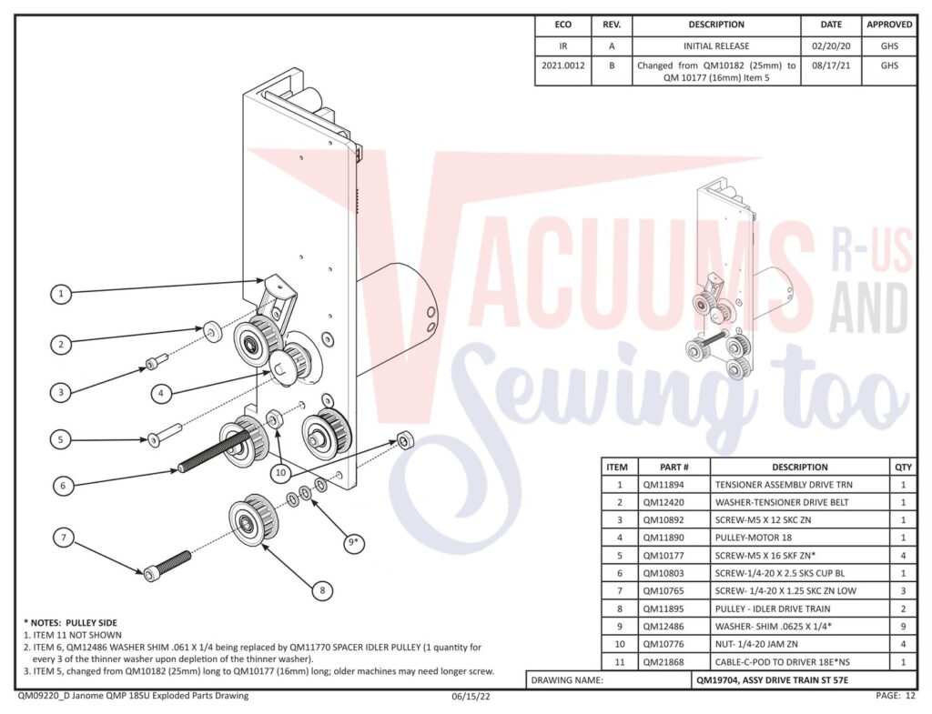 Janome QMPRO18 exploded schematic diagram (page 4)