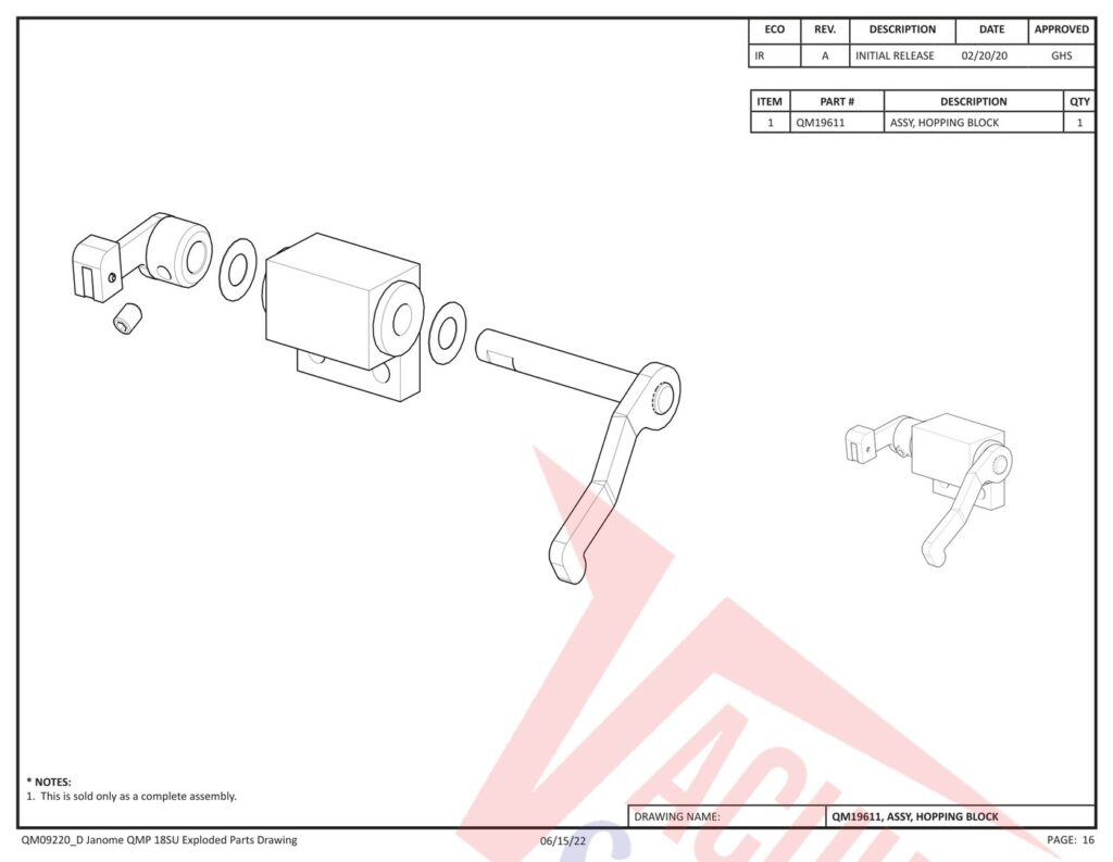 Janome QMPRO18 exploded schematic diagram (page 8)