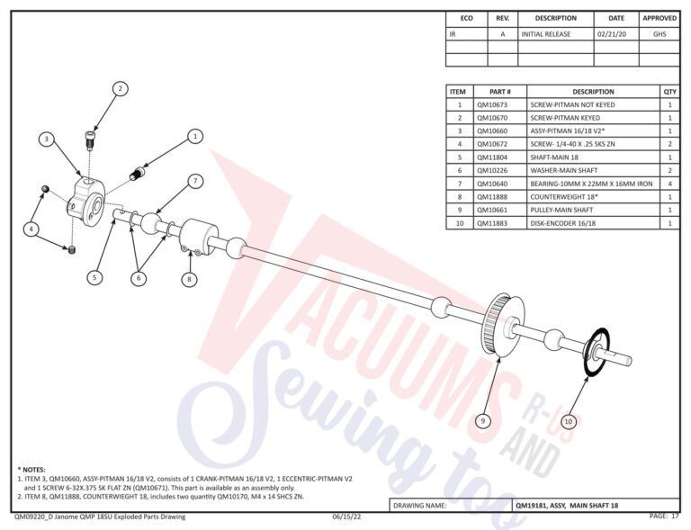 Janome QMPRO18 schematic page 9 preview