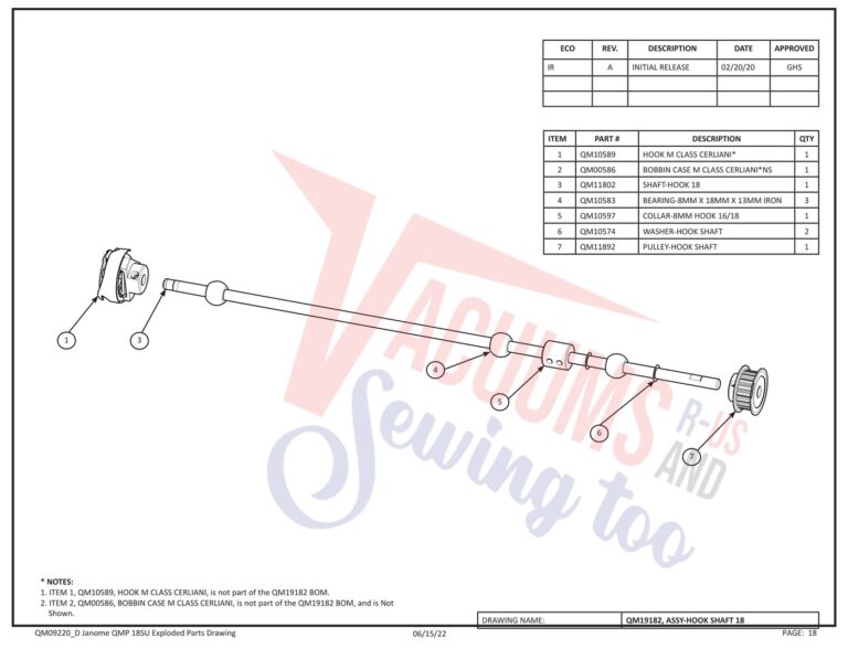 Janome QMPRO18 schematic page 10 preview