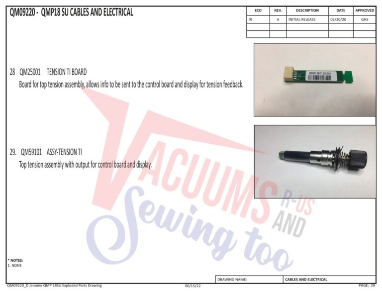 Janome QMPRO18 schematic page 22 preview