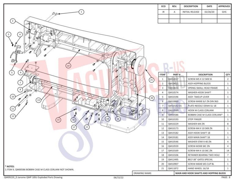 Janome QMPRO18 schematic page 28 preview