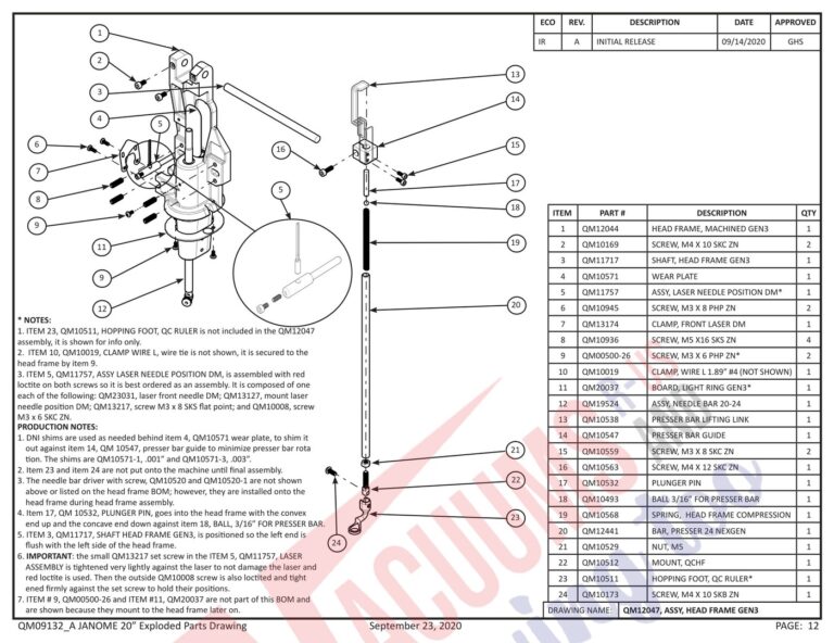 Janome qmpro20 schematic page 4 preview