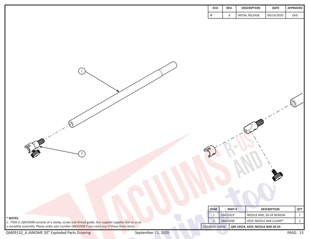 Janome qmpro20 exploded schematic diagram (page 5)