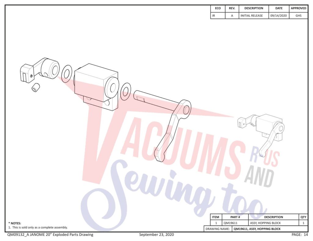 Janome qmpro20 exploded schematic diagram (page 6)