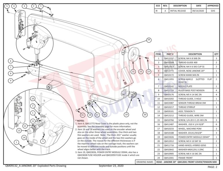 Janome qmpro20 schematic page 12 preview