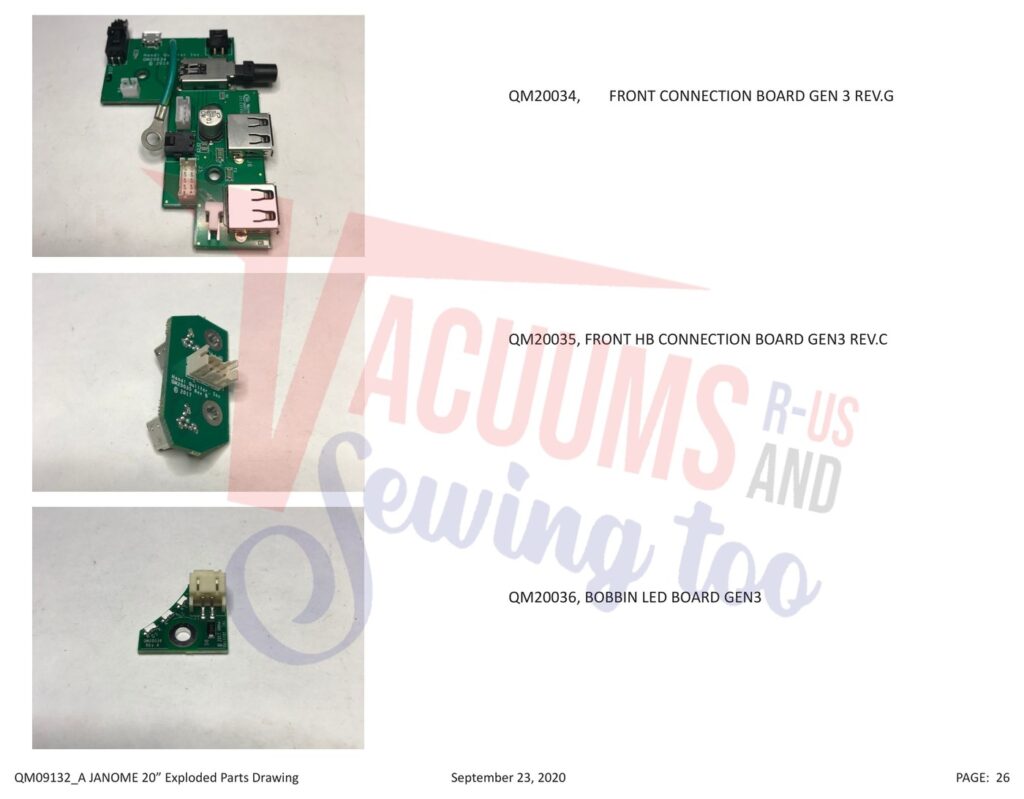 Janome qmpro20 exploded schematic diagram (page 19)