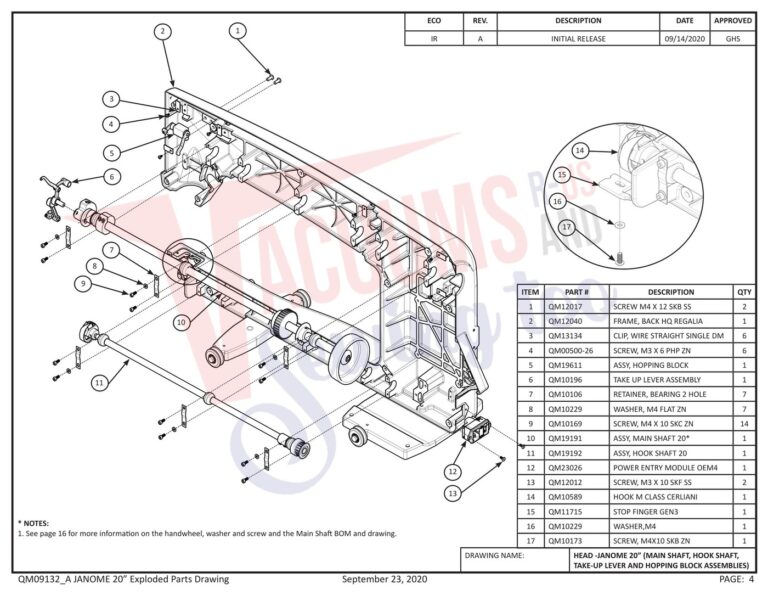 Janome qmpro20 schematic page 26 preview