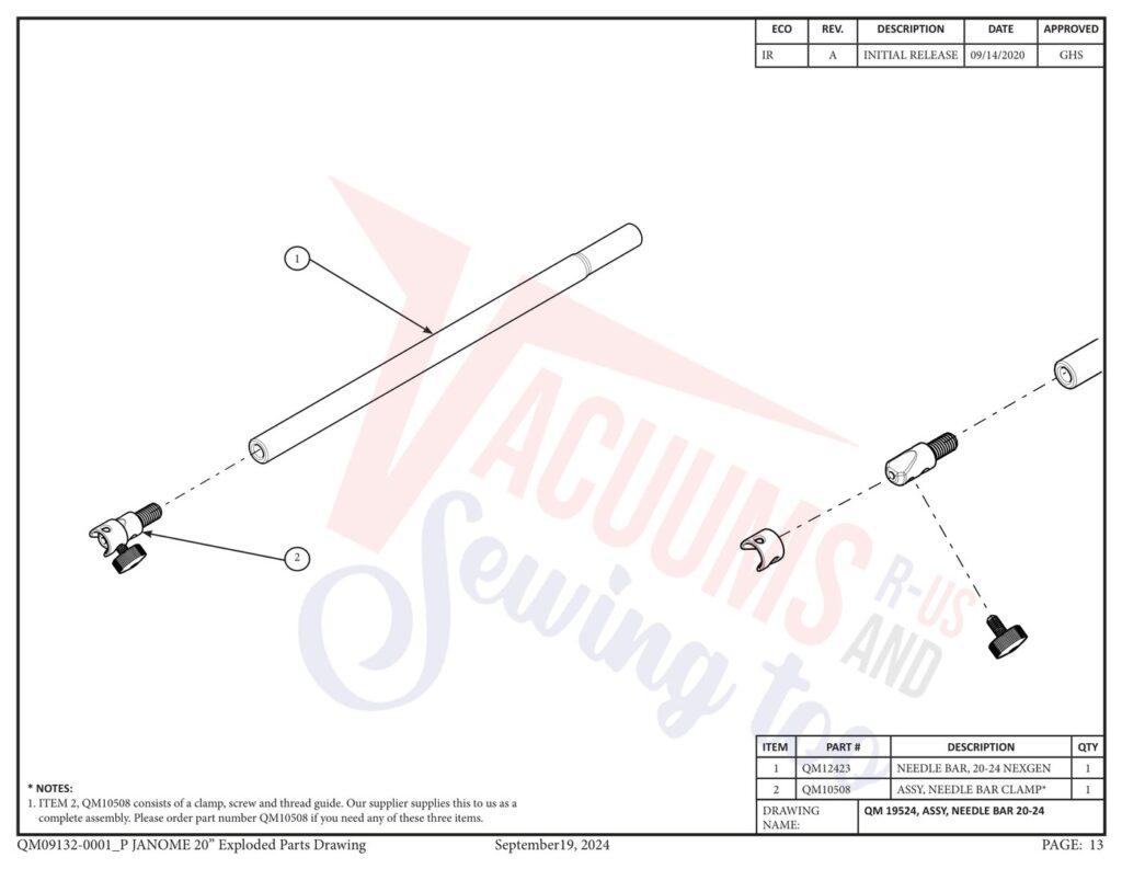 Janome QMPRO20 v2.1 exploded schematic diagram (page 5)