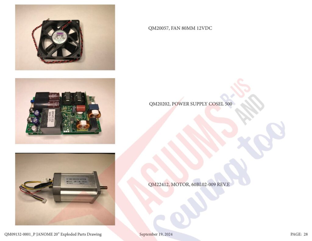 Janome QMPRO20 v2.1 exploded schematic diagram (page 21)