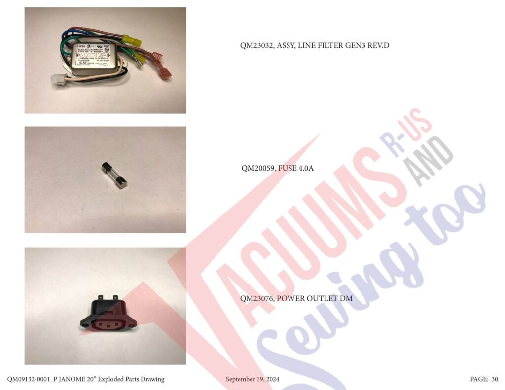 Janome QMPRO20 v2.1 exploded schematic diagram (page 24)