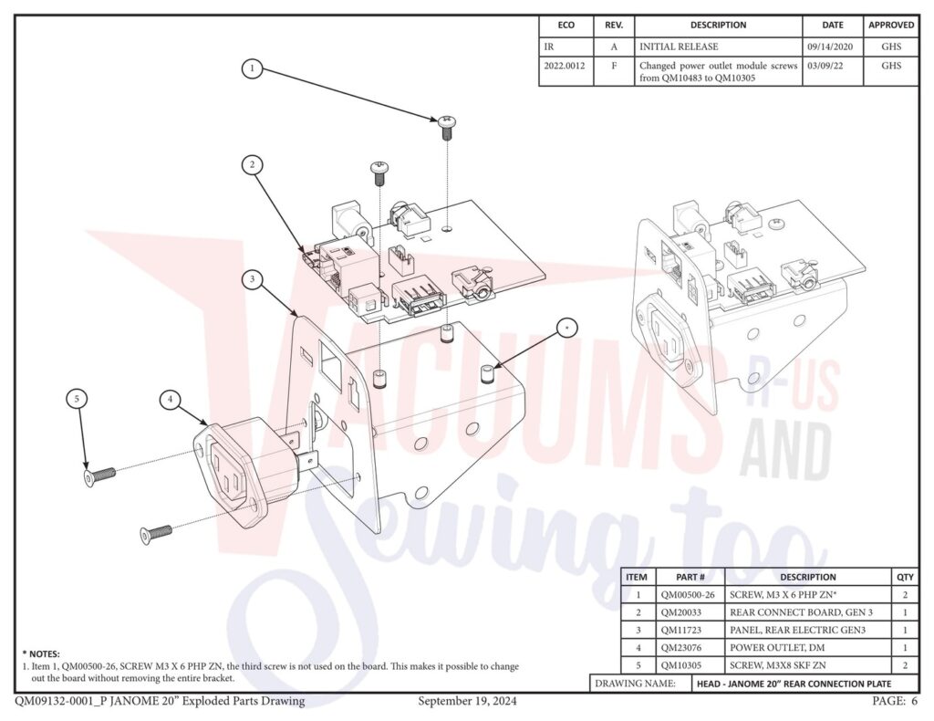 Janome QMPRO20 v2.1 exploded schematic diagram (page 28)