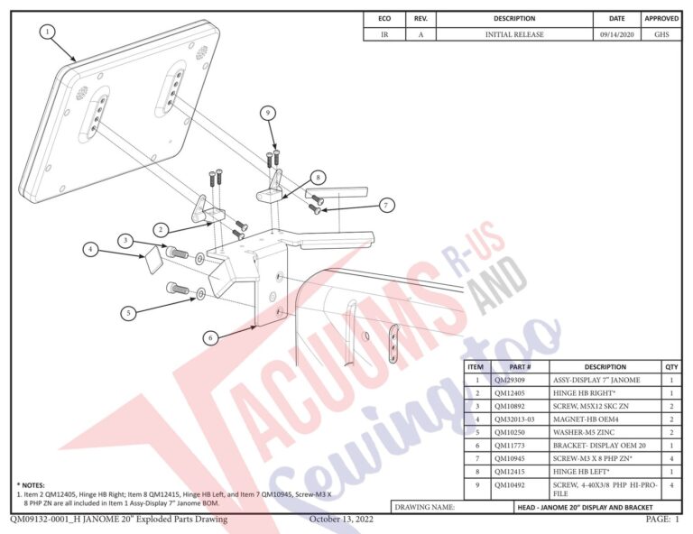 Janome qmpro20 v2 schematic page 1 preview