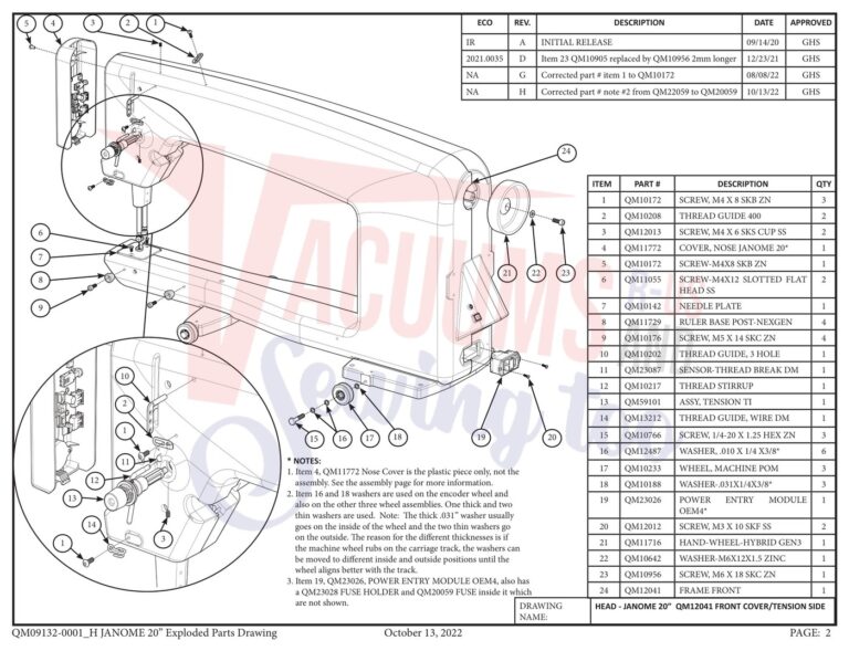 Janome qmpro20 v2 schematic page 12 preview
