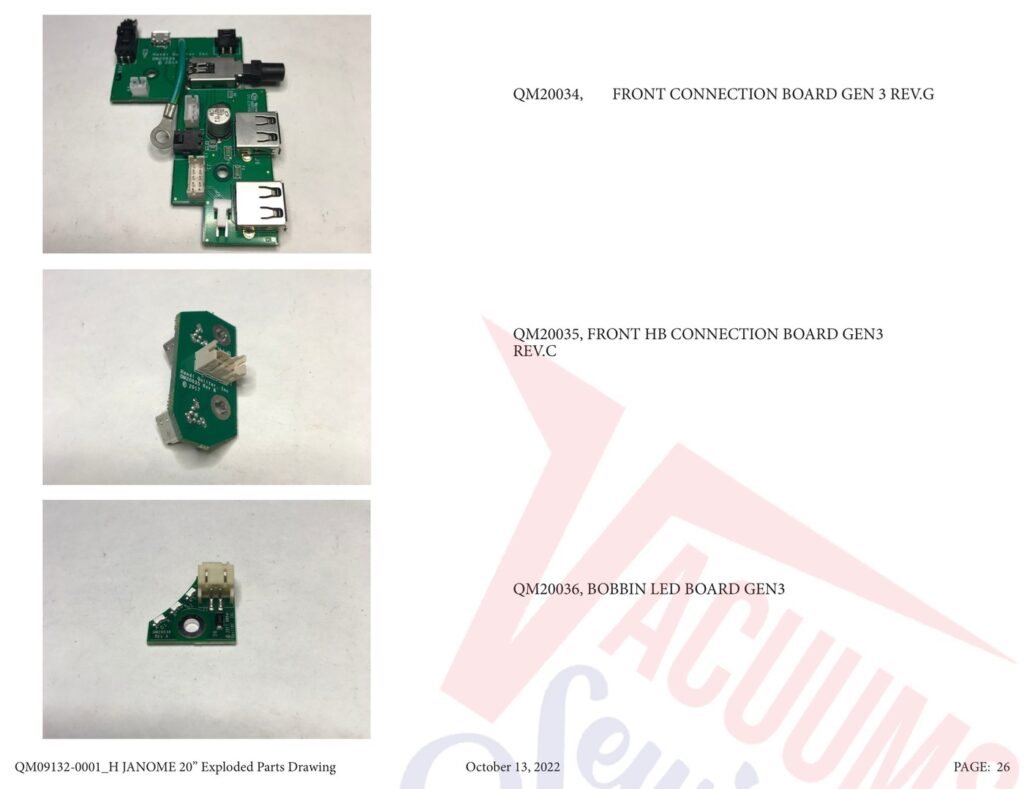 Janome qmpro20 v2 exploded schematic diagram (page 19)