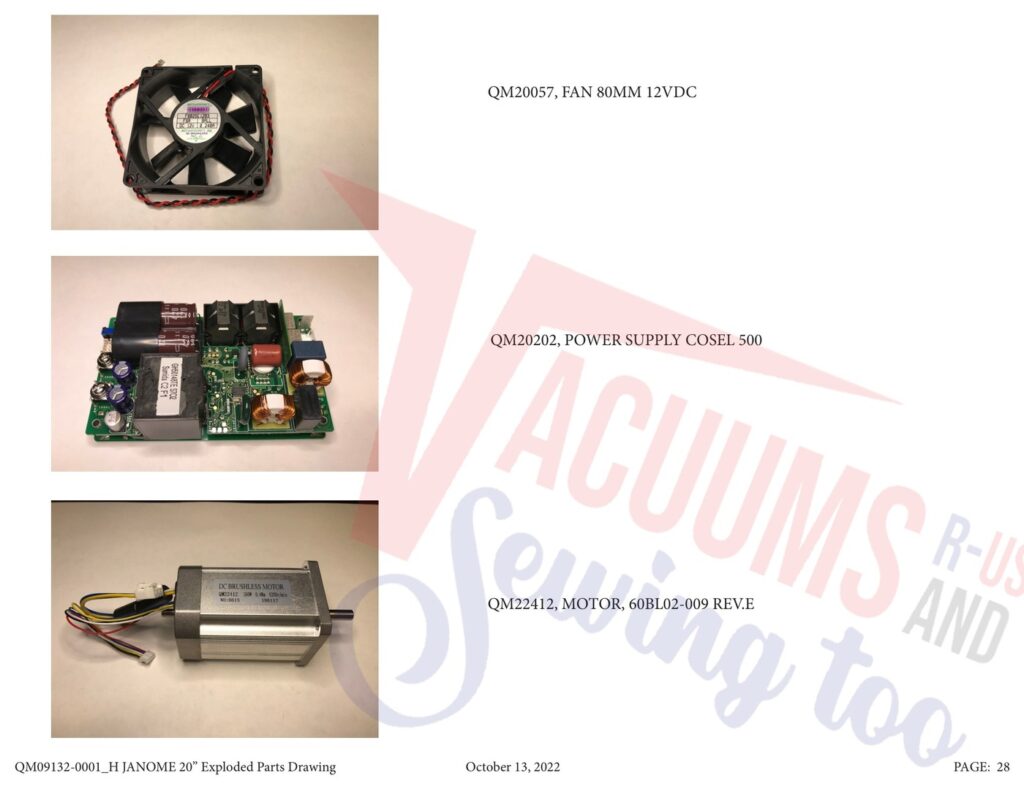Janome qmpro20 v2 exploded schematic diagram (page 21)