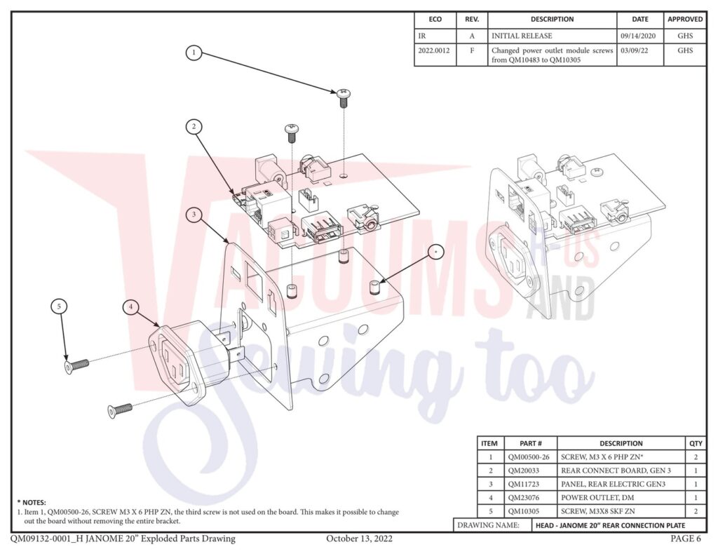 Janome qmpro20 v2 exploded schematic diagram (page 28)