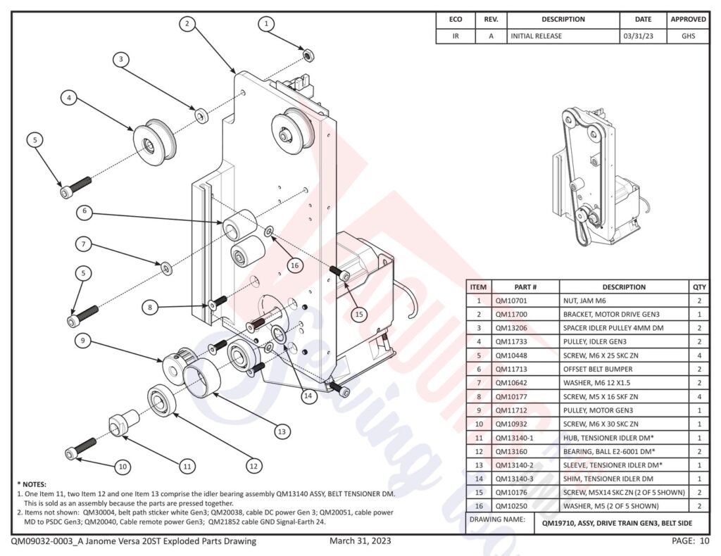 Janome QMPRO20VERSA-ST exploded schematic diagram (page 2)