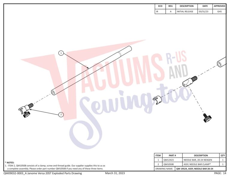 Janome QMPRO20VERSA-ST schematic page 6 preview