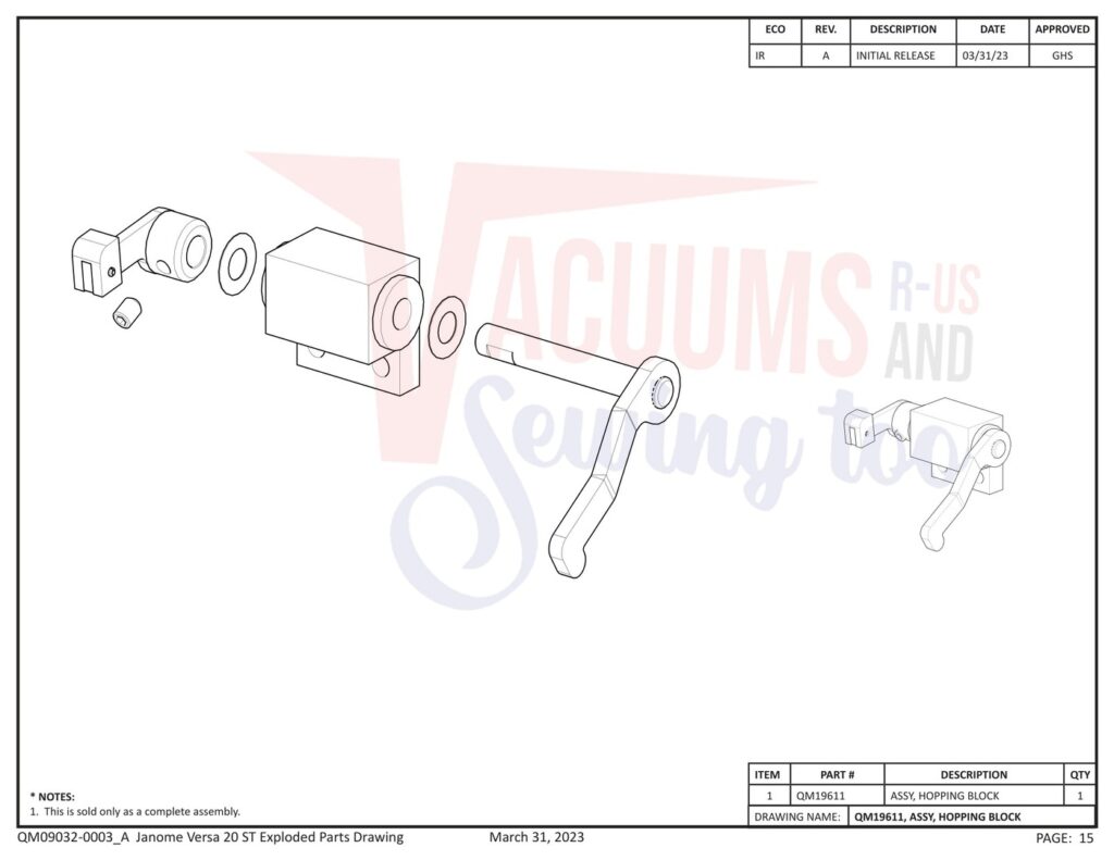 Janome QMPRO20VERSA-ST exploded schematic diagram (page 7)