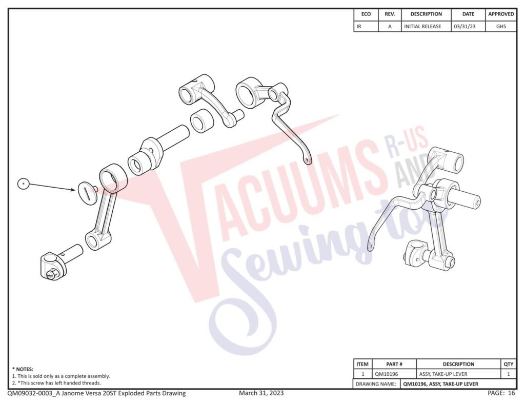 Janome QMPRO20VERSA-ST exploded schematic diagram (page 8)
