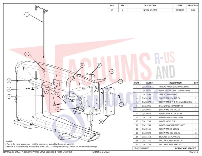 Janome QMPRO20VERSA-ST schematic page 12 preview