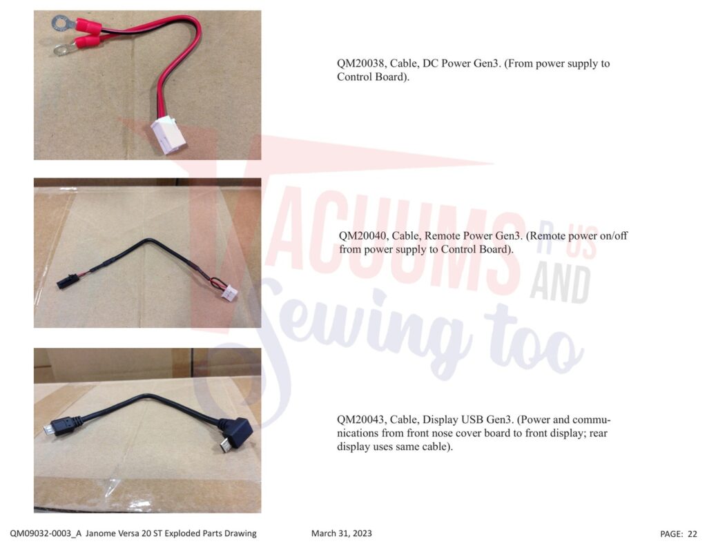 Janome QMPRO20VERSA-ST exploded schematic diagram (page 15)