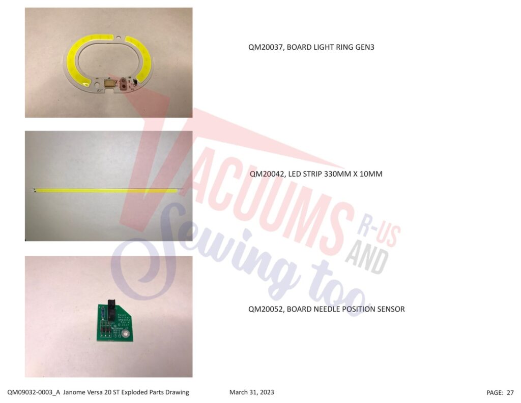 Janome QMPRO20VERSA-ST exploded schematic diagram (page 20)