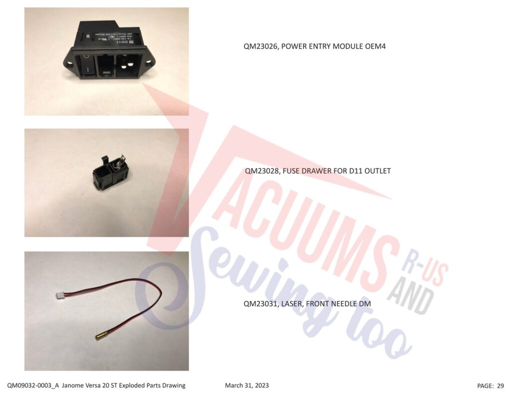 Janome QMPRO20VERSA-ST exploded schematic diagram (page 22)