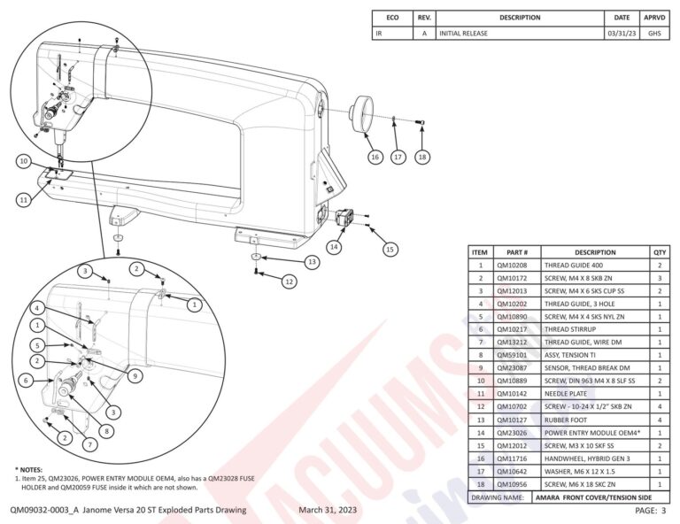 Janome QMPRO20VERSA-ST schematic page 23 preview