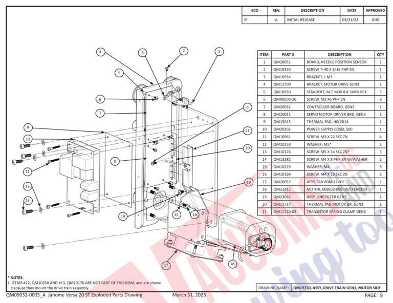 Janome QMPRO20VERSA-ST schematic page 31 preview