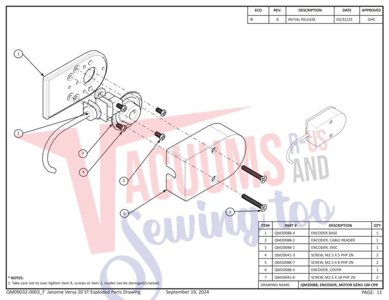 Janome QMPRO20VERSA-ST v1.1 schematic page 3 preview