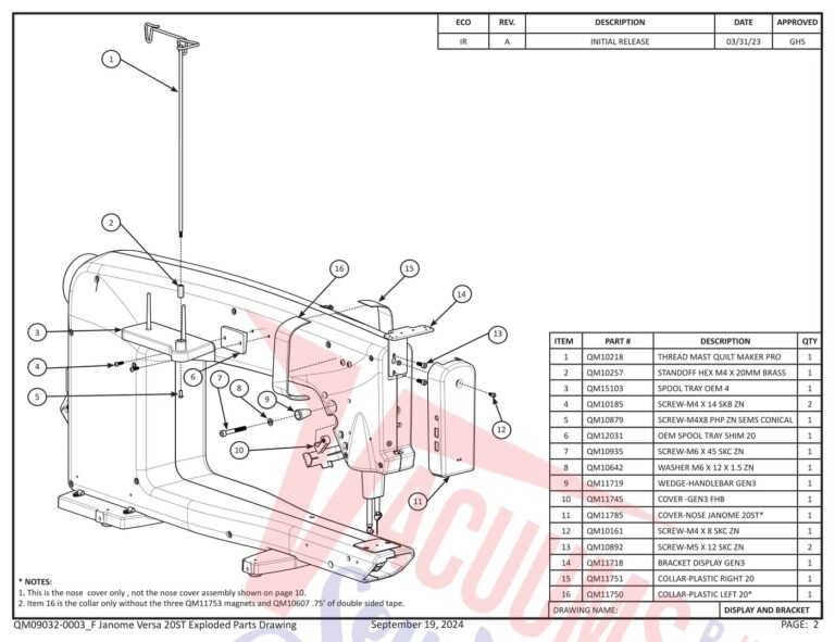 Janome QMPRO20VERSA-ST v1.1 schematic page 12 preview