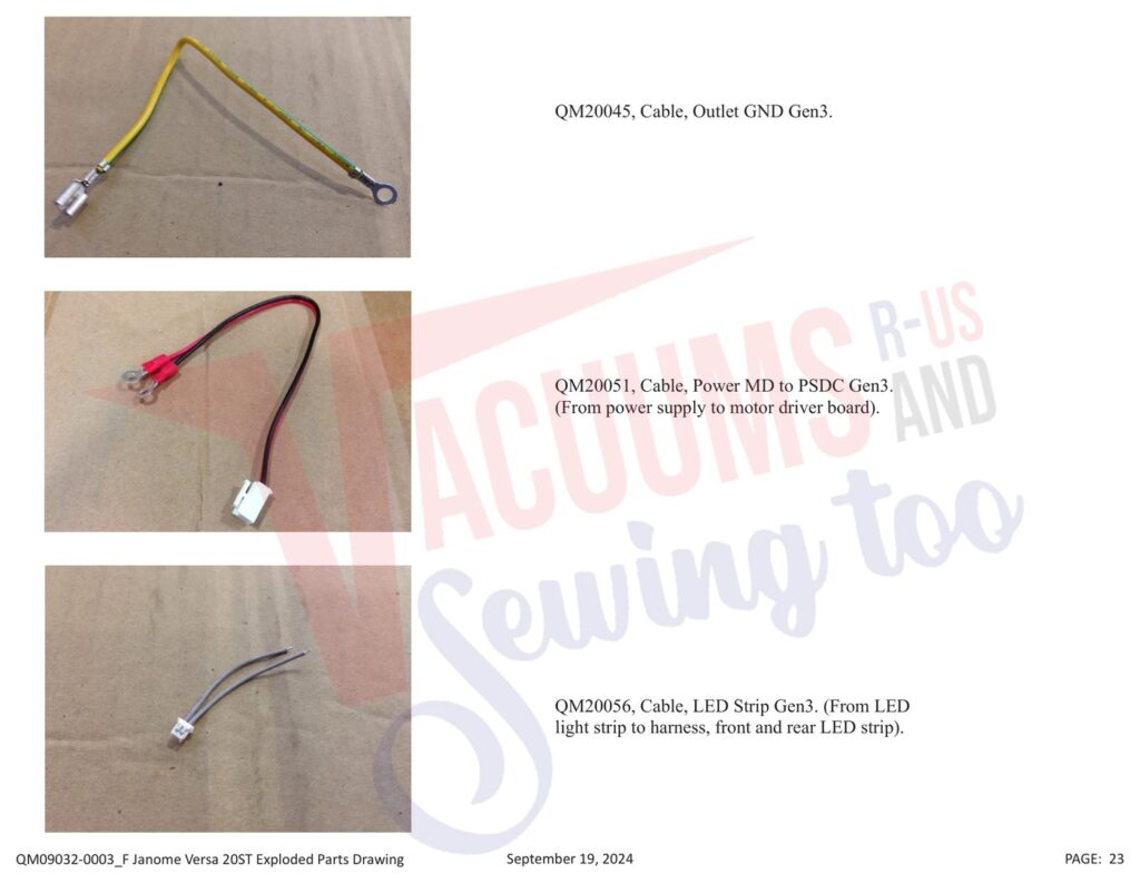 Janome QMPRO20VERSA-ST v1.1 exploded schematic diagram (page 16)
