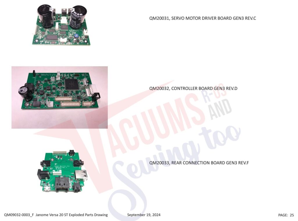 Janome QMPRO20VERSA-ST v1.1 exploded schematic diagram (page 18)