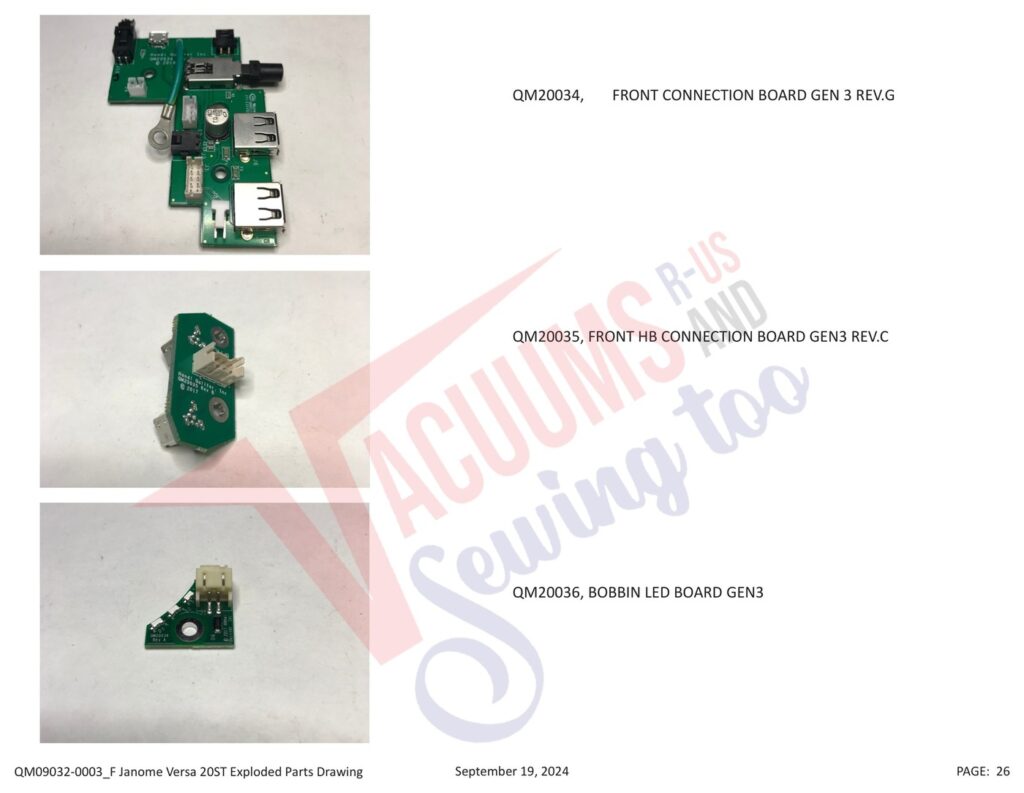 Janome QMPRO20VERSA-ST v1.1 exploded schematic diagram (page 19)