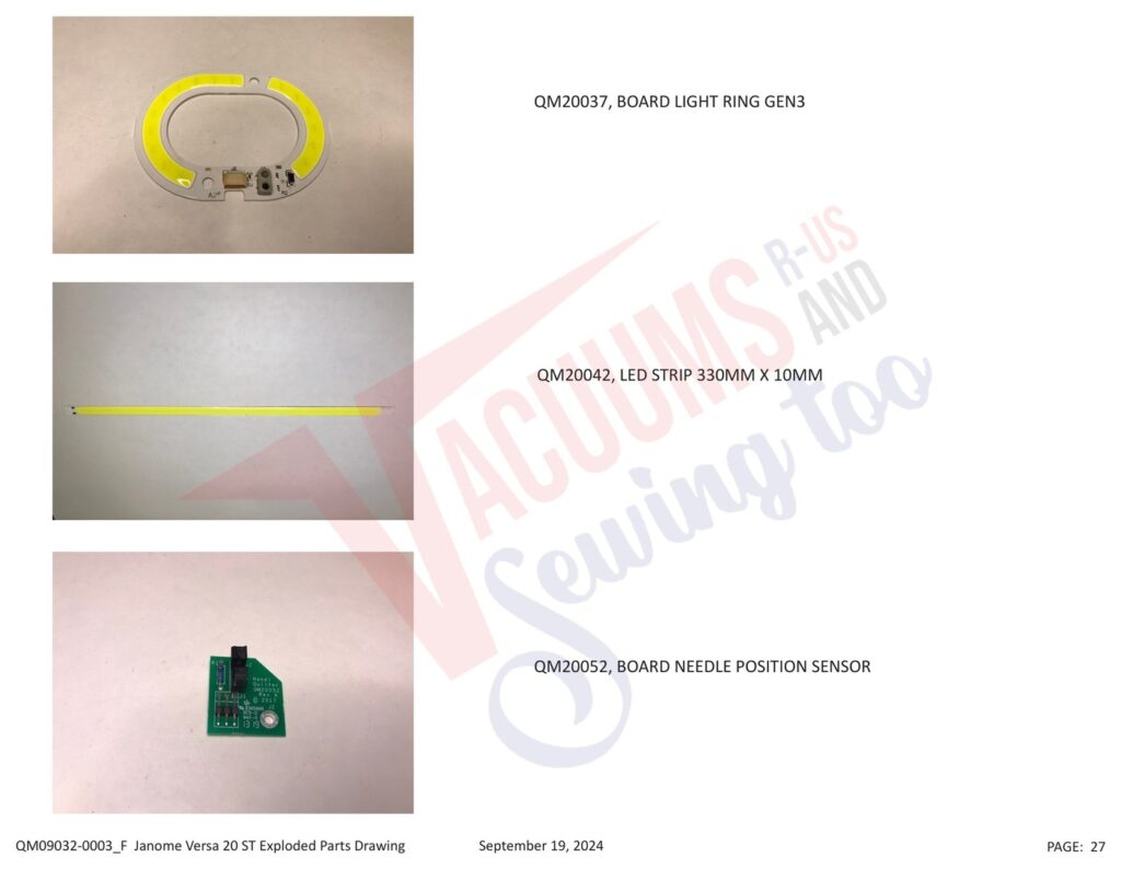 Janome QMPRO20VERSA-ST v1.1 exploded schematic diagram (page 20)