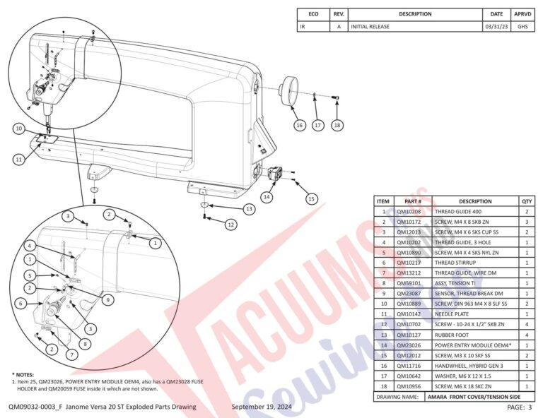 Janome QMPRO20VERSA-ST v1.1 schematic page 23 preview