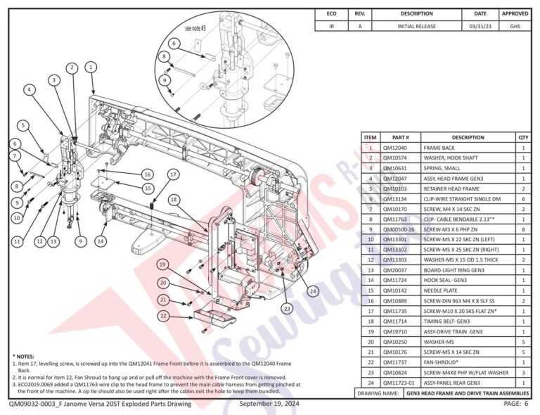 Janome QMPRO20VERSA-ST v1.1 schematic page 28 preview