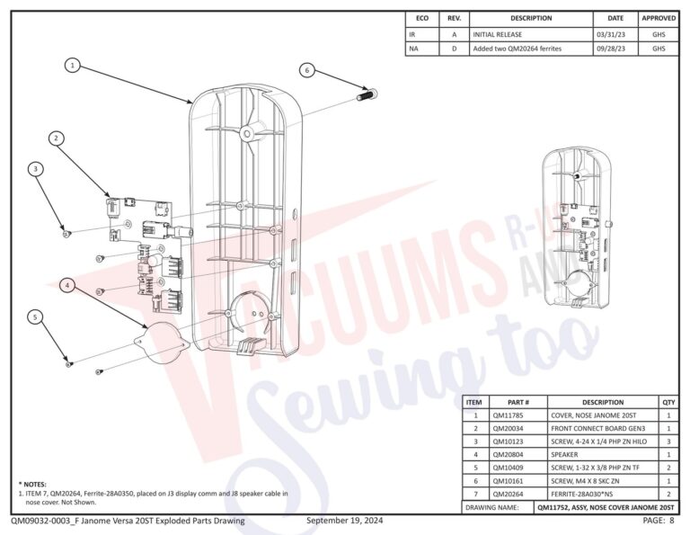 Janome QMPRO20VERSA-ST v1.1 schematic page 30 preview