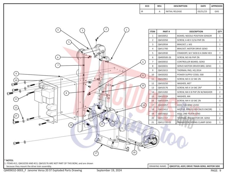 Janome QMPRO20VERSA-ST v1.1 schematic page 31 preview