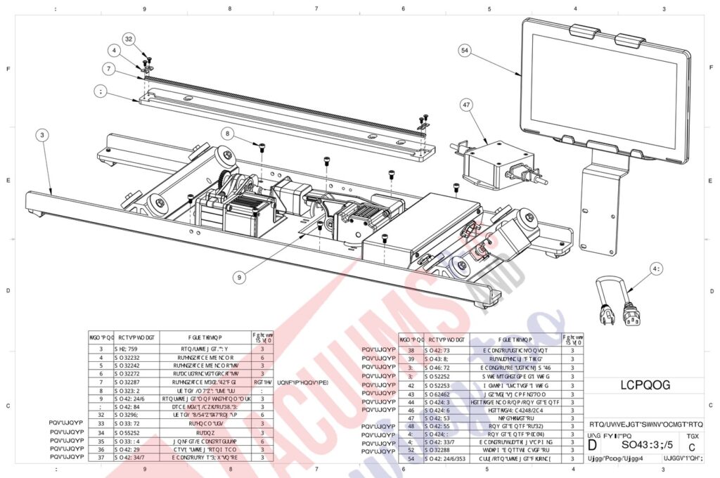Janome QMPRO-STITCHER exploded schematic diagram (page 1)