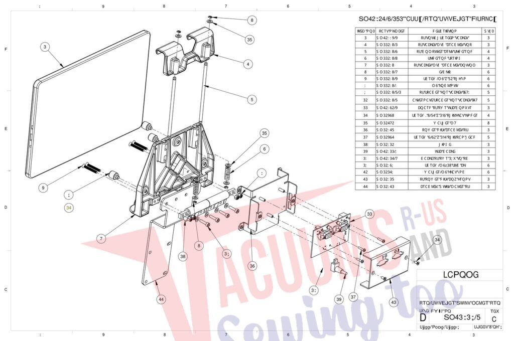 Janome QMPRO-STITCHER exploded schematic diagram (page 8)