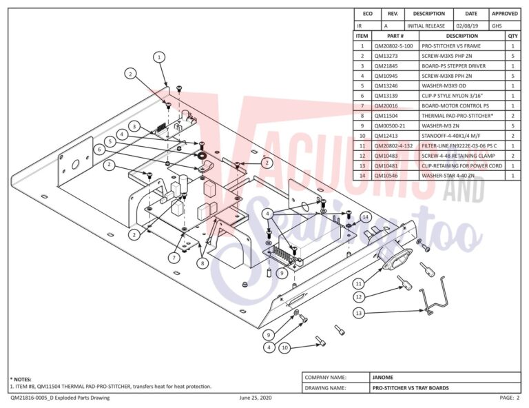 Janome QMPRO-STITCHER V5 schematic page 2 preview