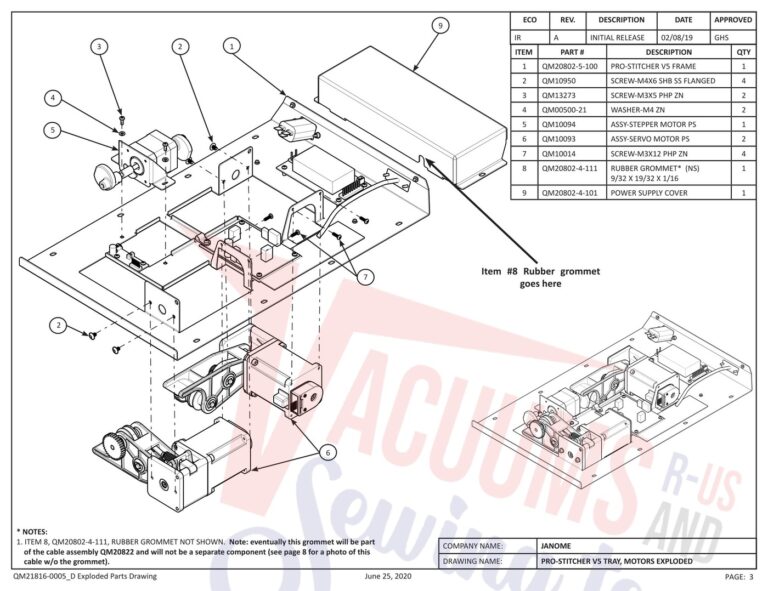 Janome QMPRO-STITCHER V5 schematic page 3 preview