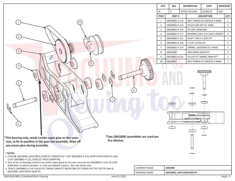 Janome QMPRO-STITCHER V5 schematic page 5 preview