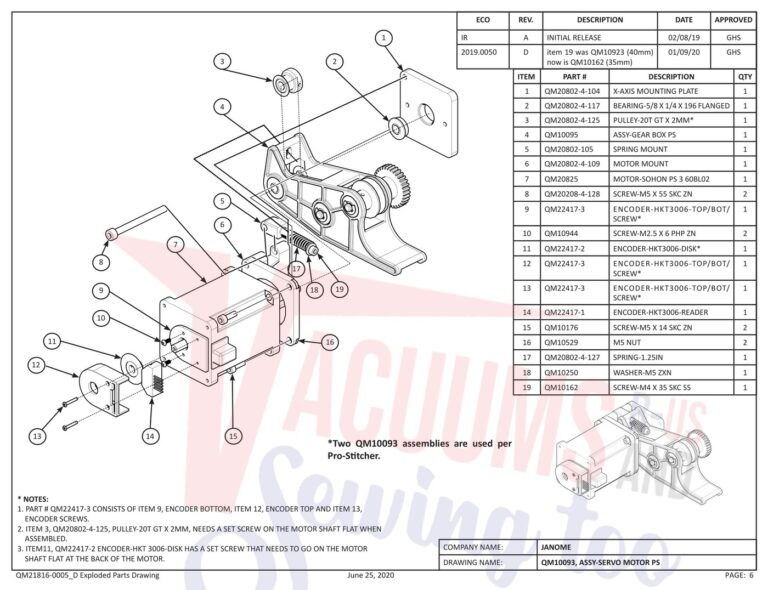 Janome QMPRO-STITCHER V5 schematic page 6 preview