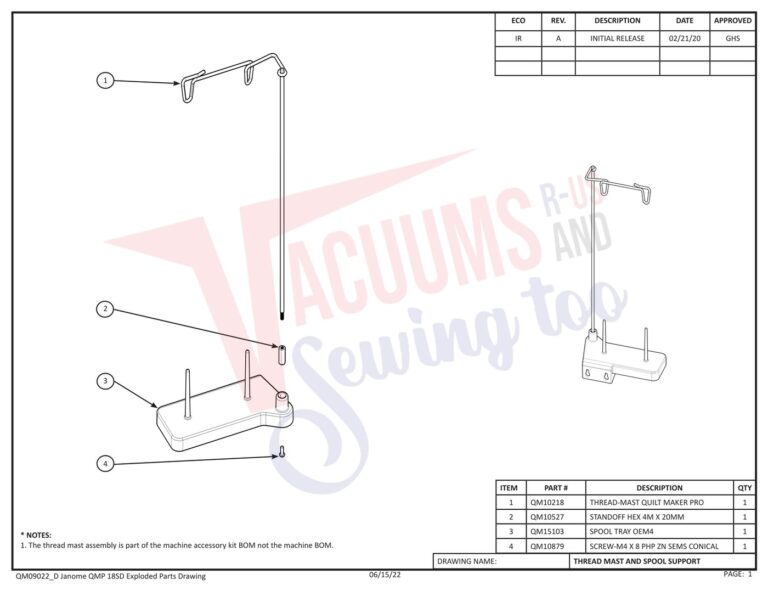 Janome QMPROVERSA schematic page 1 preview