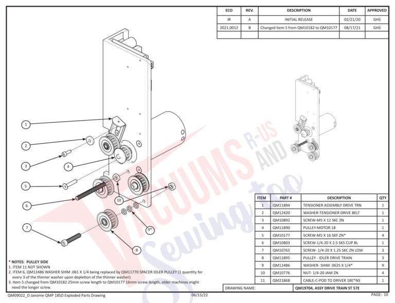 Janome QMPROVERSA schematic page 2 preview
